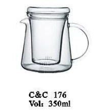 Hot Selling Borosilicate Handblown Glass Teapot with Glass Infuser C&C176
